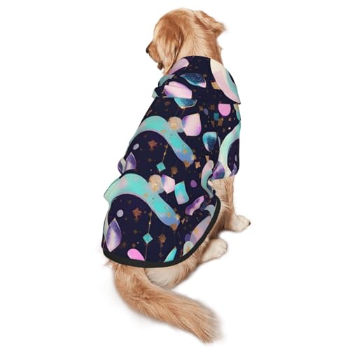 Hunde-Kapuzenpullover mit glitzerndem Muster für mittelgroße und große Hunde, warmes, weiches Haustier-Sweatshirt, einfach zu tragender Pullover von nanger