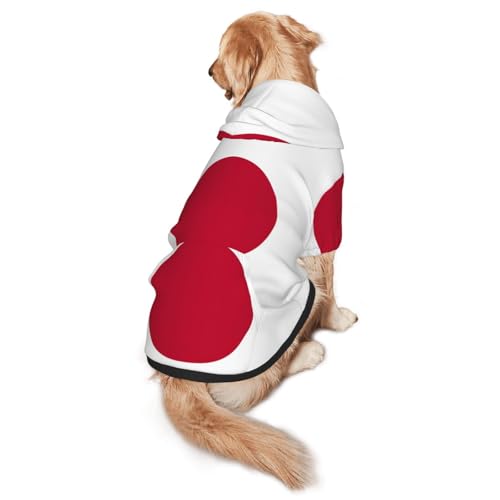 Hunde-Kapuzenpullover mit japanischer Flagge, für mittelgroße und große Hunde, warmes, weiches Haustier-Sweatshirt, leicht zu tragender Pullover von nanger