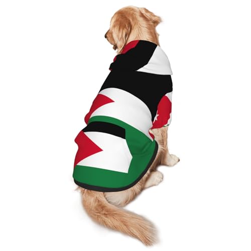 Hunde-Kapuzenpullover mit jordanischer Flagge, für mittelgroße und große Hunde, warmes, weiches Haustier-Sweatshirt, leicht zu tragender Pullover von nanger