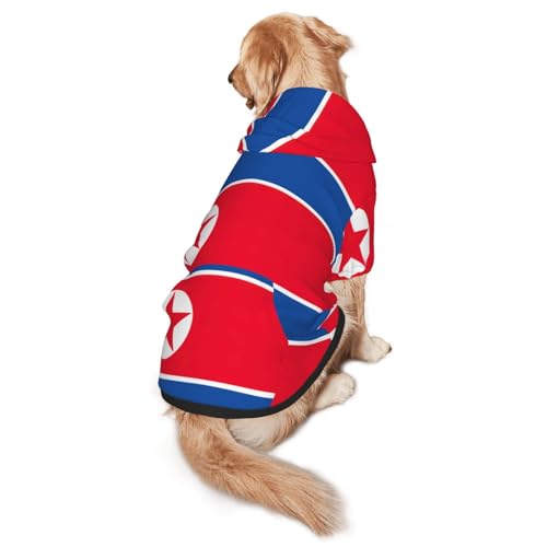 Hunde-Kapuzenpullover mit koreanischer Flagge, für mittelgroße und große Hunde, warmes, weiches Haustier-Sweatshirt, einfach zu tragender Pullover von nanger