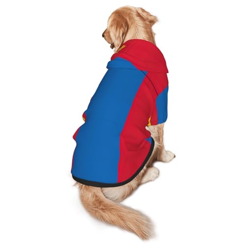 Hunde-Kapuzenpullover mit mongolischer Flagge, für mittelgroße und große Hunde, warmes, weiches Haustier-Sweatshirt, leicht zu tragender Pullover von nanger