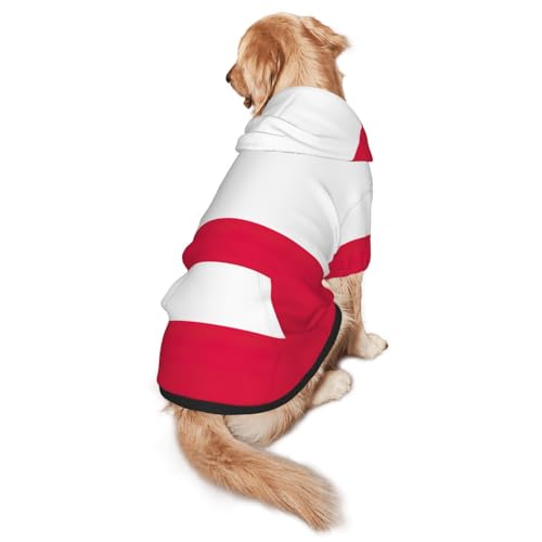 Hunde-Kapuzenpullover mit polnischer Flagge, für mittelgroße und große Hunde, warmes, weiches Haustier-Sweatshirt, leicht zu tragender Pullover von nanger