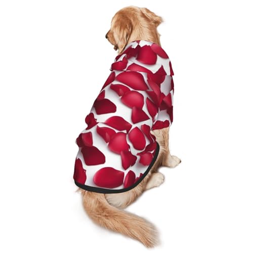 Hunde-Kapuzenpullover mit roten Rosenblüten für mittelgroße und große Hunde, warmes, weiches Haustier-Sweatshirt, einfach zu tragender Pullover Hunde-Kapuzenpullover mit roten Rosenblüten für mittelgroße und große Hunde, warmes, weiches Haustier-Sweatshirt, einfach zu tragender Pullover von nanger