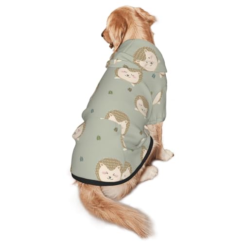 Hunde-Kapuzenpullover mit vielen Igeln für mittelgroße und große Hunde, warmes, weiches Haustier-Sweatshirt, leicht zu tragender Pullover von nanger
