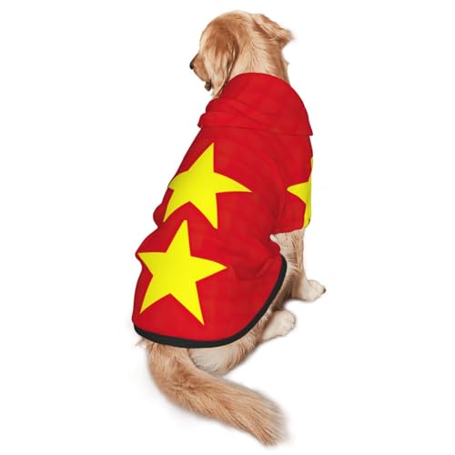 Hunde-Kapuzenpullover mit vietnamesischer Flagge, für mittelgroße und große Hunde, warmes, weiches Haustier-Sweatshirt, leicht zu tragender Pullover Hunde-Kapuzenpullover mit vietnamesischer Flagge, für mittelgroße und große Hunde, warmes, weiches Haustier-Sweatshirt, leicht zu tragender Pullover von nanger