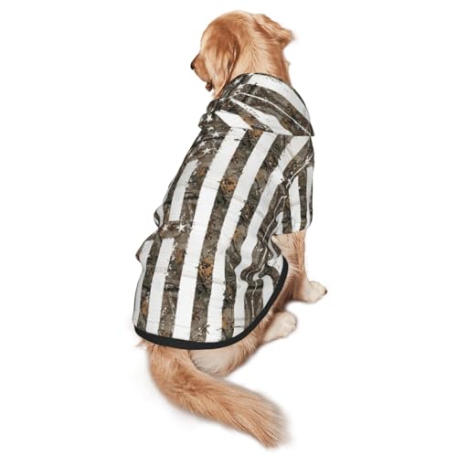 Interstellar Hunde-Kapuzenpullover mit amerikanischer Flagge, Camouflage, für mittelgroße und große Hunde, warmes, weiches Haustier-Sweatshirt, leicht zu tragender Pullover von nanger