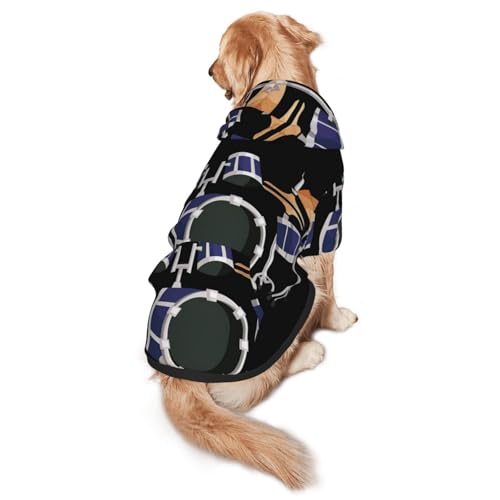Jazz Drum Hunde-Kapuzenpullover für mittelgroße und große Hunde, warmes, weiches Haustier-Sweatshirt, leicht zu tragender Pullover von nanger