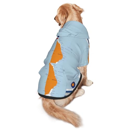 Kapuzenpullover für mittelgroße und große Hunde, Motiv: Marshallinseln, Flagge, warm, weich, leicht zu tragender Pullover von nanger