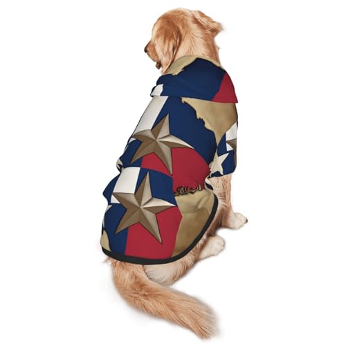 Kapuzenpullover für mittelgroße und große Hunde, Motiv: Texas-Staats-Flagge, warm, weich, leicht zu tragender Pullover von nanger