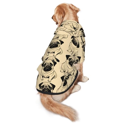 Kapuzenpullover mit niedlichem Mops-Motiv für mittelgroße und große Hunde, warmes, weiches Haustier-Sweatshirt, leicht zu tragender Pullover Kapuzenpullover mit niedlichem Mops-Motiv für mittelgroße und große Hunde, warmes, weiches Haustier-Sweatshirt, leicht zu tragender Pullover von nanger