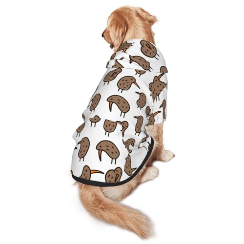 Kiwi Bird niedlicher Hunde-Kapuzenpullover für mittelgroße und große Hunde, warmes, weiches Haustier-Sweatshirt, leicht zu tragender Pullover von nanger