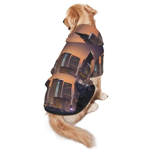 Los Angeles Skyline Hunde-Kapuzenpullover für mittelgroße und große Hunde, warmes, weiches Haustier-Sweatshirt, leicht zu tragender Pullover Los Angeles Skyline Hunde-Kapuzenpullover für mittelgroße und große Hunde, warmes, weiches Haustier-Sweatshirt, leicht zu tragender Pullover von nanger