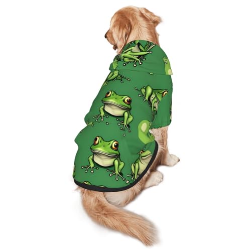 Lustiger grüner Frösch-Hunde-Kapuzenpullover für mittelgroße und große Hunde, warmes, weiches Haustier-Sweatshirt, einfach zu tragender Pullover Lustiger grüner Frösch-Hunde-Kapuzenpullover für mittelgroße und große Hunde, warmes, weiches Haustier-Sweatshirt, einfach zu tragender Pullover von nanger