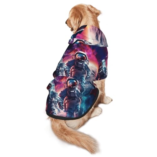Planeten und Astronaut Galaxie Hunde-Kapuzenpullover für mittelgroße und große Hunde, warmes, weiches Haustier-Sweatshirt, leicht zu tragender Pullover Planeten und Astronaut Galaxie Hunde-Kapuzenpullover für mittelgroße und große Hunde, warmes, weiches Haustier-Sweatshirt, leicht zu tragender Pullover von nanger