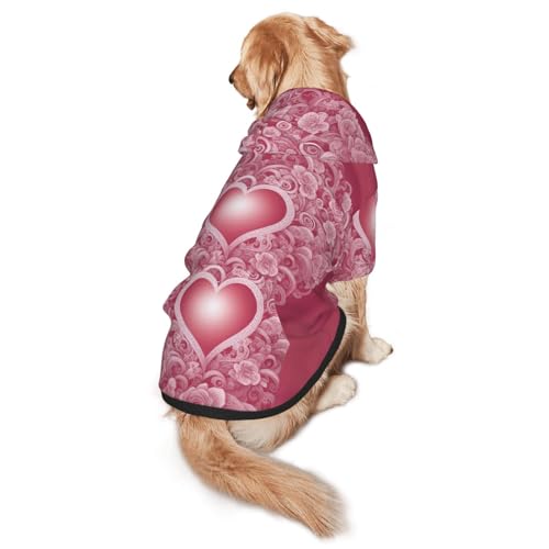 Romantischer Herz-Hunde-Kapuzenpullover für mittelgroße und große Hunde, warmes, weiches Haustier-Sweatshirt, leicht zu tragender Pullover Romantischer Herz-Hunde-Kapuzenpullover für mittelgroße und große Hunde, warmes, weiches Haustier-Sweatshirt, leicht zu tragender Pullover von nanger