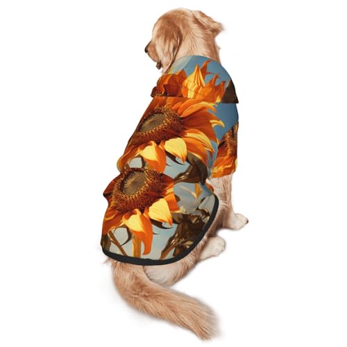 Schöner Sonnenblumen-Hunde-Kapuzenpullover für mittelgroße und große Hunde, warmes, weiches Haustier-Sweatshirt, leicht zu tragender Pullover Schöner Sonnenblumen-Hunde-Kapuzenpullover für mittelgroße und große Hunde, warmes, weiches Haustier-Sweatshirt, leicht zu tragender Pullover von nanger