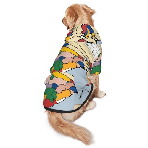 Sultanate of Delhi Territory Map Hunde-Kapuzenpullover für mittelgroße und große Hunde, warmes, weiches Haustier-Sweatshirt, leicht zu tragender Pullover Sultanate of Delhi Territory Map Hunde-Kapuzenpullover für mittelgroße und große Hunde, warmes, weiches Haustier-Sweatshirt, leicht zu tragender Pullover von nanger