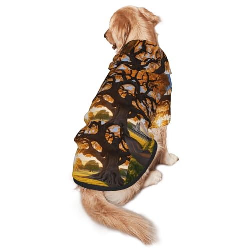 Tree at Golden Sunset Hunde-Kapuzenpullover für mittelgroße und große Hunde, warmes, weiches Haustier-Sweatshirt, leicht zu tragender Pullover Tree at Golden Sunset Hunde-Kapuzenpullover für mittelgroße und große Hunde, warmes, weiches Haustier-Sweatshirt, leicht zu tragender Pullover von nanger