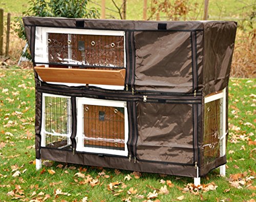nanook Bommel - Schutzhülle für Kaninchenstall Hasenstall Bommel, 123 x 51 x 91 cm - Farbe: braun, schwarz von nanook