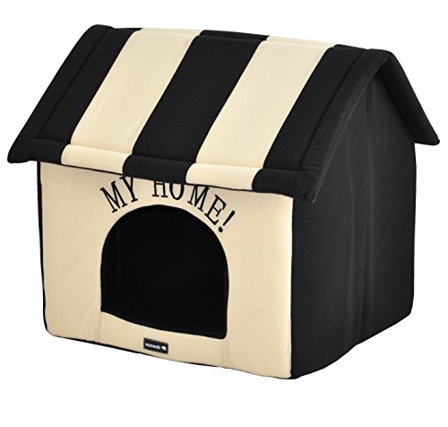 nanook Hundehöhle Katzenhöhle XL Hundebett Katzenbett Hundehaus faltbar flauschig kuschelig (Schwarz Beige, 60cm) nanook Hundehöhle Katzenhöhle XL Hundebett Katzenbett Hundehaus faltbar flauschig kuschelig (Schwarz Beige, 60cm) von nanook