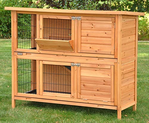 nanook Kaninchenstall Hasenstall - draußen wetterfest - mit Softclose Dach - 122 x 50 x 101 - Farbe: Natur nanook Kaninchenstall Hasenstall - draußen wetterfest - mit Softclose Dach - 122 x 50 x 101 - Farbe: Natur von nanook