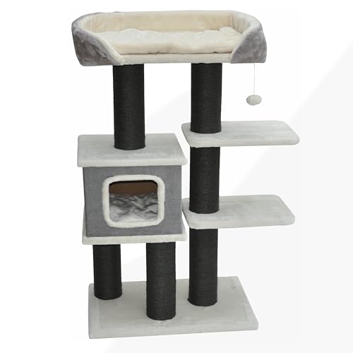 nanook Kratzbaum Katzenkratzbaum für Katzen - Katzenhöhle - Schwarze Sisalstämme - kuschlieger XL Schlafplatz - 119 x 77 x 42 cm - grau beige nanook Kratzbaum Katzenkratzbaum für Katzen - Katzenhöhle - Schwarze Sisalstämme - kuschlieger XL Schlafplatz - 119 x 77 x 42 cm - grau beige von nanook