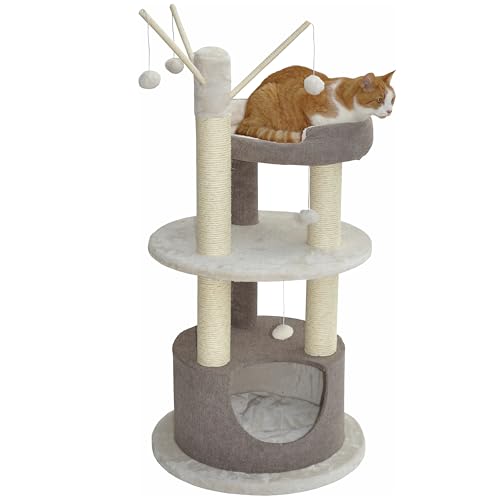 nanook Kratzbaum Katzenkratzbaum für Katzen - große Höhle - kuschlieger Schlafplatz - viele Spielbälle- 125 x 60 x 60 cm - beige braun nanook Kratzbaum Katzenkratzbaum für Katzen - große Höhle - kuschlieger Schlafplatz - viele Spielbälle- 125 x 60 x 60 cm - beige braun von nanook