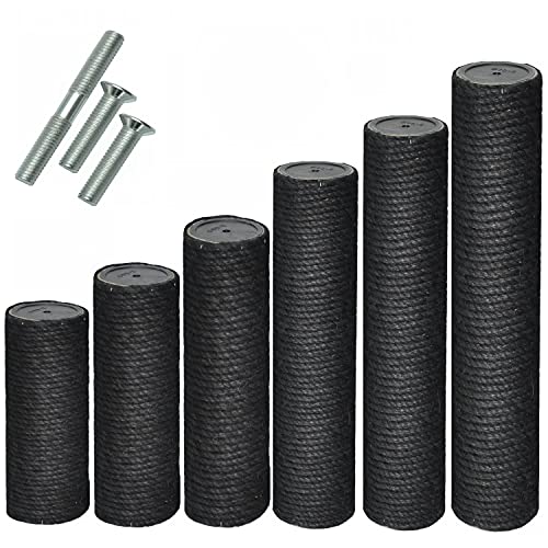 nanook Kratzstamm/Sisalsäule/Ersatzstamm für Kratzbäume - Ø 9 cm, Gewinde M8 - schwarz - Länge 45 cm - inkl. 3 Befestigungsschrauben nanook Kratzstamm/Sisalsäule/Ersatzstamm für Kratzbäume - Ø 9 cm, Gewinde M8 - schwarz - Länge 45 cm - inkl. 3 Befestigungsschrauben von nanook