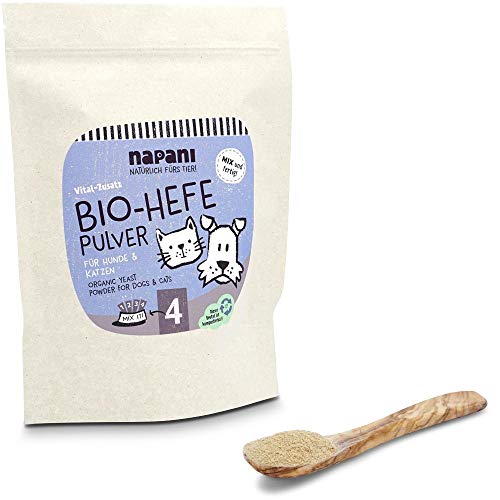 napani Bio-Hefepulver für Hunde & Katzen, Bio Mineralstoffe, fördert die Darmflora, das Immunsystem und die Zellabwehr, Ergänzungsfuttermittel für Hunde, 1 x 500g von napani