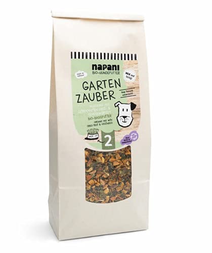 napani Garten Zauber - Bio Hundeflocken, Obst-Gemüsemischung für Hunde, Barf Complete Hund, vegan, glutenfrei & histaminarm, Ergänzungsfuttermittel für Hunde, 1 x 500g von napani