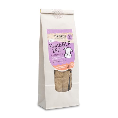 napani - Knabber Zeit - Insekten leckerli für Hunde, Hunde leckerlis, getrocknete Belohnungshappen für Hunde, Leckerlies für artige Hunde aus der Soldatenfliege, getreidefrei & glutenfrei, 1 x 150g von napani