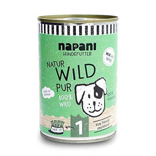 napani - Premium Hundefutter, 100% Wild, glutenfreies, getreidefreies Nassfutter aus der Dose, schonend dampfgegart, 1 x 400g napani - Premium Hundefutter, 100% Wild, glutenfreies, getreidefreies Nassfutter aus der Dose, schonend dampfgegart, 1 x 400g von napani