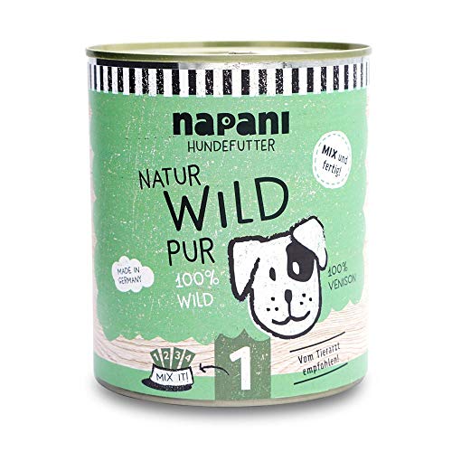 napani - Premium Hundefutter nass, 100% Wild, glutenfreies, getreidefreies Nassfutter aus der Dose, schonend dampfgegart, 1 x 800g napani - Premium Hundefutter nass, 100% Wild, glutenfreies, getreidefreies Nassfutter aus der Dose, schonend dampfgegart, 1 x 800g von napani