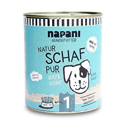 napani - Premium Hundefutter nass,100% Schaf, glutenfreies, getreidefreies Nassfutter aus der Dose, allergiefreundlich & wohl bekömmlich, 1 x 800g napani - Premium Hundefutter nass,100% Schaf, glutenfreies, getreidefreies Nassfutter aus der Dose, allergiefreundlich & wohl bekömmlich, 1 x 800g von napani