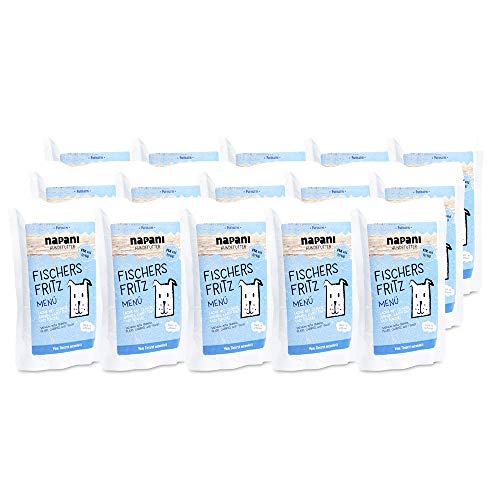 napani - Premium Hundefutter nass, Bio Nassfutter für Hunde, Fischers Fritz mit Lachs aus Wildfang & Quinoa, purinarm, schonend gegart, ohne Zusatzstoffe, 15 x 150g napani - Premium Hundefutter nass, Bio Nassfutter für Hunde, Fischers Fritz mit Lachs aus Wildfang & Quinoa, purinarm, schonend gegart, ohne Zusatzstoffe, 15 x 150g von napani