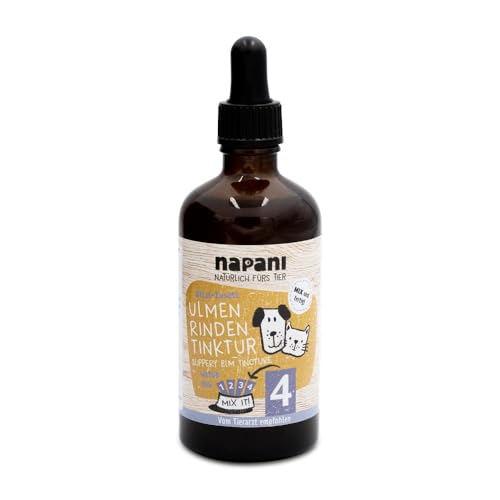 napani Ulmenrindentinktur für Hunde & Katzen | Beruhigt Magen & Darm | Sofort einsatzbereit – Ohne Anrühren | Mit Rotulme (Slippery Elm Bark), Ergänzungsfuttermittel für Hunde 1 x 100ml von napani