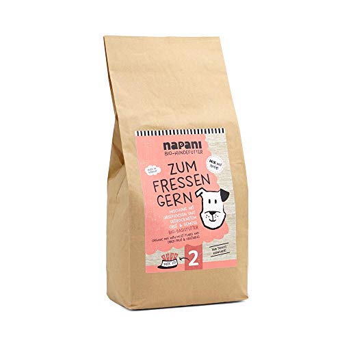 napani Zum Fressen Gern - Bio-Basisfutter für Hunde mit Hirseflocken, Karotten, Birnen, Leinpresskuchen, Spinat & Kokos, glutenfrei & ohne Zusatzstoffe, 1 x 3kg von napani