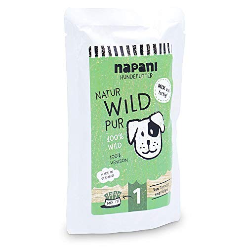 napani natürliches Hundefutter, Verschiedene Sorten, glutenfreies, getreidefreies Nassfutter aus der Dose (150/400/800 g), artgerecht (Wild, 150g) von napani