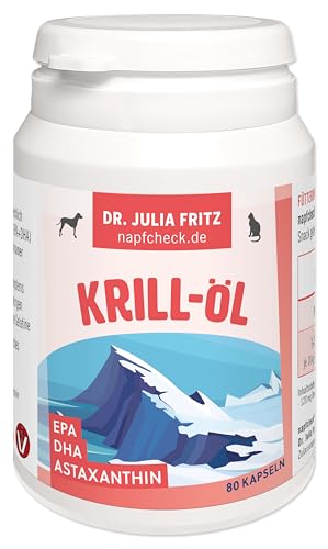 napfcheck Krillöl Kapseln - Omega 3 - Astaxanthin - für Hunde und Katzen - 80 Kapseln von napfcheck