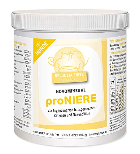 napfcheck Novomineral proNIERE – Mineralstoffe, Vitamine und Aminosäuren für nierenkranke Hunde und hausgemachte Rationen - 500 g von napfcheck