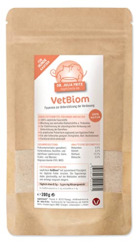 napfcheck VetBiom – Präbiotischer Fasermix für eine geregelte Verdauung - für Hunde und Katzen - 200 g von napfcheck