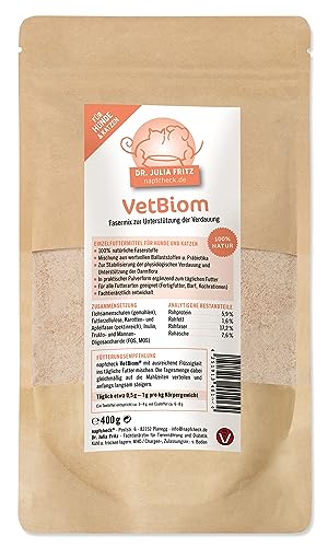 napfcheck VetBiom – Präbiotischer Fasermix für eine geregelte Verdauung - für Hunde und Katzen - 400 g von napfcheck