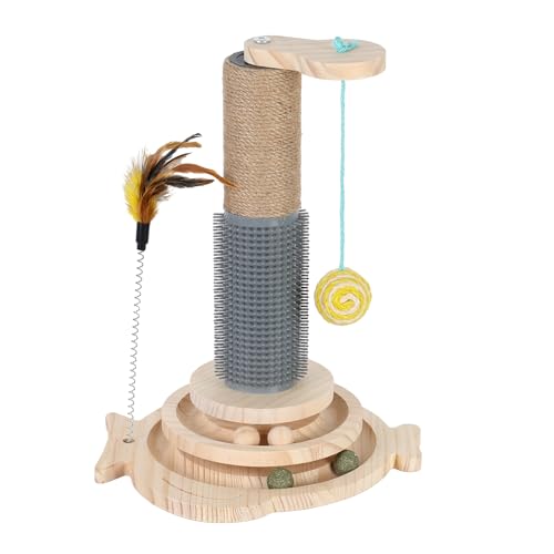 nawoefii Kratzbaum, Kleiner Kratzbaum für Katzen, Katzenkratzer mit Holzkugelbahn, Katzenminze-Teaser-Stick, interaktives Haustier-Katzenspielzeug, 40 cm großer Kratzbaum für Katzen L nawoefii Kratzbaum, Kleiner Kratzbaum für Katzen, Katzenkratzer mit Holzkugelbahn, Katzenminze-Teaser-Stick, interaktives Haustier-Katzenspielzeug, 40 cm großer Kratzbaum für Katzen L von nawoefii