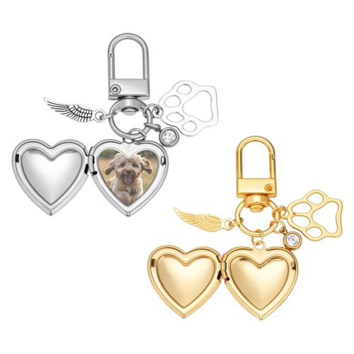 nbeads 2 STK. 2 Farben Personalisierter Schlüsselanhänger für Haustiere, 5.9cm Herzform Haustier Memorial personalisierte Foto Medaillon Schlüsselanhänger für Hund Katze Sympathie Geschenk nbeads 2 STK. 2 Farben Personalisierter Schlüsselanhänger für Haustiere, 5.9cm Herzform Haustier Memorial personalisierte Foto Medaillon Schlüsselanhänger für Hund Katze Sympathie Geschenk von nbeads