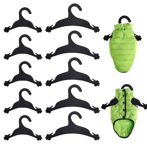 nbeads 20 STK. 2 Stile Kleiderbügel für Haustiere, Mini-Kleiderbügel Plastik-Hundekleiderständer für Hund Katzen Kleidung Schrank, Schwarz von nbeads