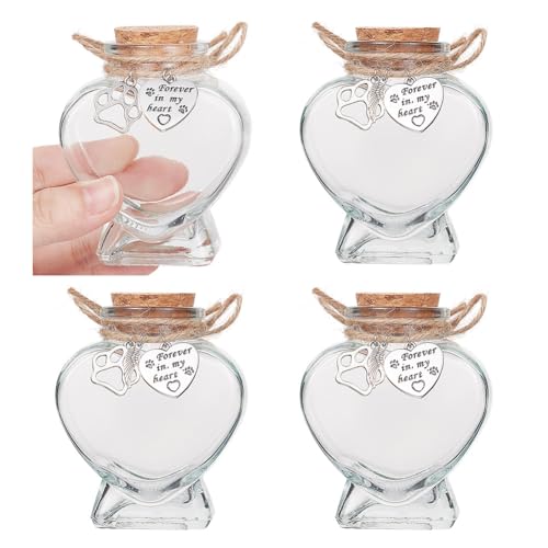 nbeads 3 Stück Pet Memorial Urn Flasche, Herzförmig Memorial Glasflasche mit Pfotenabdruck Charms Glasflasche mit Korken für Haustier Asche Haar, 7.7x6.1cm nbeads 3 Stück Pet Memorial Urn Flasche, Herzförmig Memorial Glasflasche mit Pfotenabdruck Charms Glasflasche mit Korken für Haustier Asche Haar, 7.7x6.1cm von nbeads
