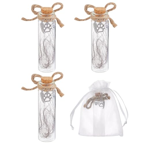 nbeads 4 STK. Tierhaare Miniflasche mit Korken, 7.8cm Mini-Glasflaschen mit Herz-Dekor Memorial Glasflasche für Tierhaare Erinnerung Sympathie Geschenk Glas Vial für Asche Fell Urne nbeads 4 STK. Tierhaare Miniflasche mit Korken, 7.8cm Mini-Glasflaschen mit Herz-Dekor Memorial Glasflasche für Tierhaare Erinnerung Sympathie Geschenk Glas Vial für Asche Fell Urne von nbeads