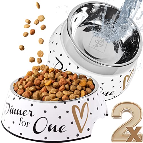 ne&no® Futternapf 2er Set für kleine Hunde, Katzen oder Welpen [Unique Design by NE&NO] Fressnapf Hund rutschfest | Futternapf Hund (Gr.: S / 170 ml) Trinknapf Katze | Wassernapf Katzen | Dog Bowl von ne&no