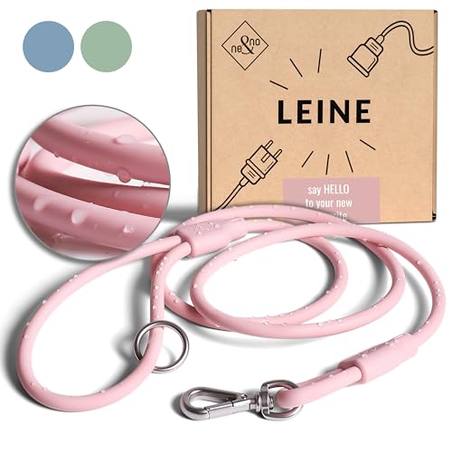 ne&no® Hundeleine 1,5 m Loft Design | Schmutz- & Wasserfest | Führleine für Hunde | Leine Hund | Dog Leash | Rosa von ne&no