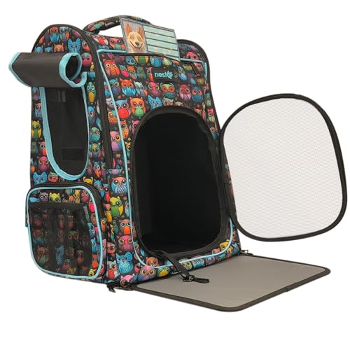 Rucksack für Hunde und Katzen, Maxim 5kg, Ergonomischer Träger mit Belüftung, Transport-Rucksack, Paseos Y Aventuras, Ideal für Reisen (Blaue Eulen) Rucksack für Hunde und Katzen, Maxim 5kg, Ergonomischer Träger mit Belüftung, Transport-Rucksack, Paseos Y Aventuras, Ideal für Reisen (Blaue Eulen) von nestQ